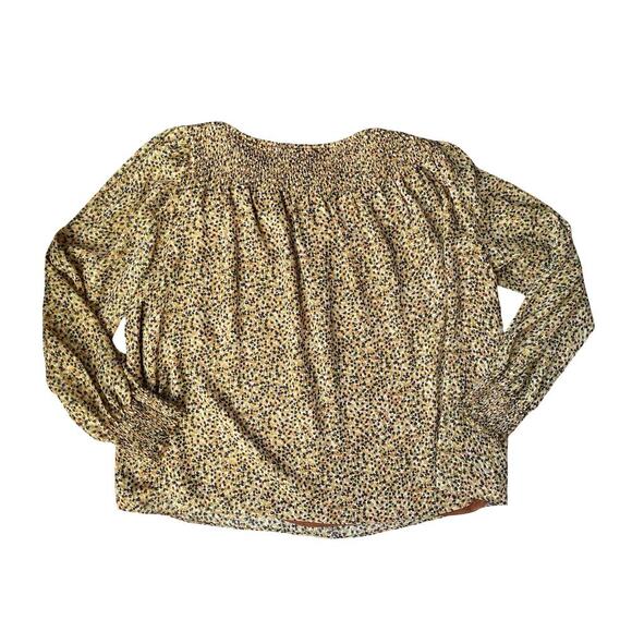 Elizabeth and James Textile Smocked Neck Boho Flowy Long Sleeve Blouse – Size XL - Picture 5 of 10